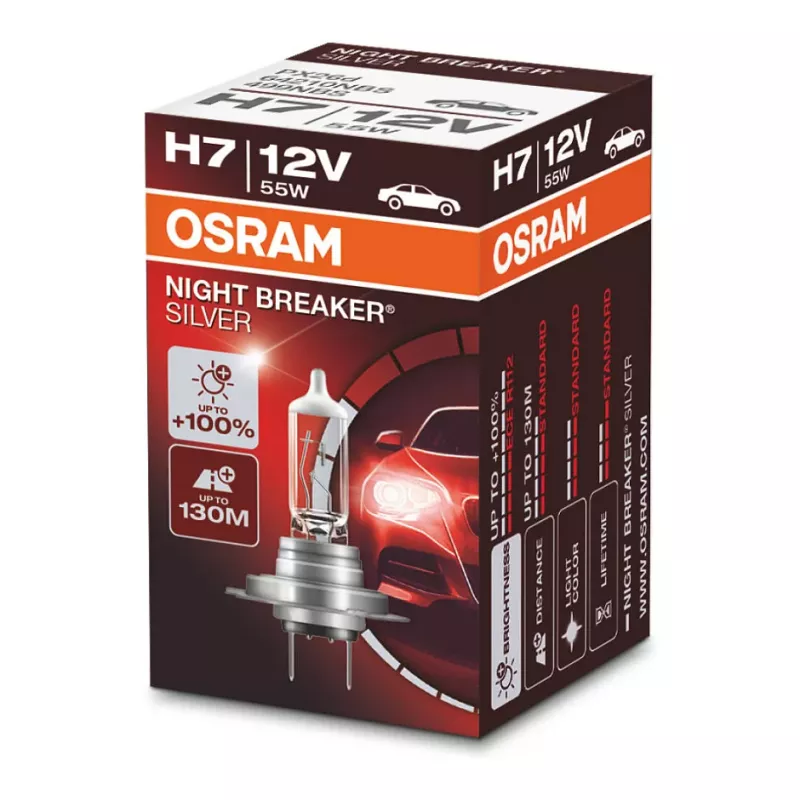 OSRAM NIGHT BREAKER SILVER H7 64210NBS Halogen-Scheinwerferlampe 12V 55W 1500lm