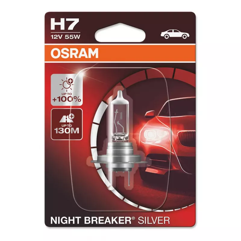OSRAM NIGHT BREAKER SILVER H7 64210NBS Halogen-Scheinwerferlampe 12V 55W 1500lm