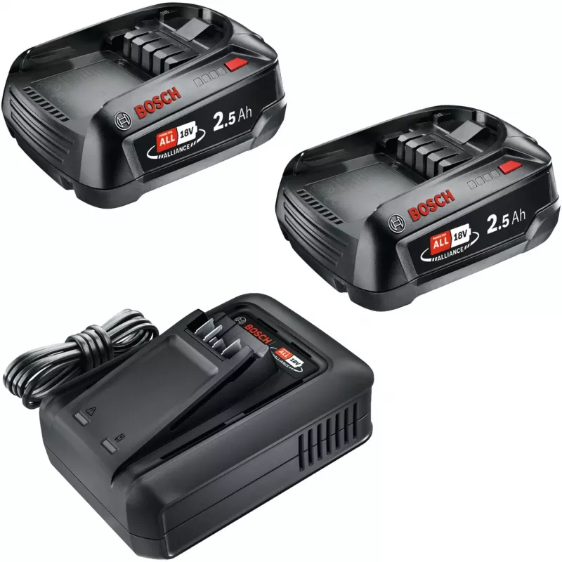 Bosch 18V Starter Set 2 x 2,5 Ah Akkus + AL 18V-44 Ladegerät (1600A031T5)