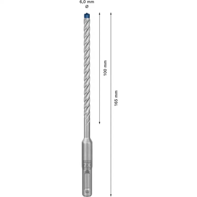 BOSCH EXPERT SDS plus-7X Hammerbohrer 6mm 100mm Arbeitslänge 30-teiliges Set