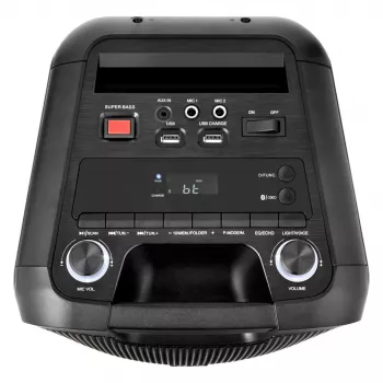 MEDION PE-1 Pure Party Speaker Schwarz - Bluetooth 5.0, 40W RMS, 2x 6,5 inch Lautsprecher, Karaoke, TWS, LED-Lichter, Powerbank
