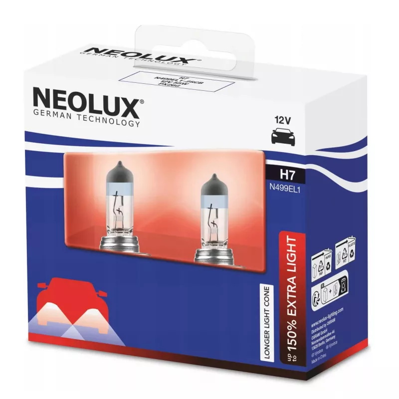 Neolux H7 Extra Light 2er-Pack Halogenlampe 12V 55W