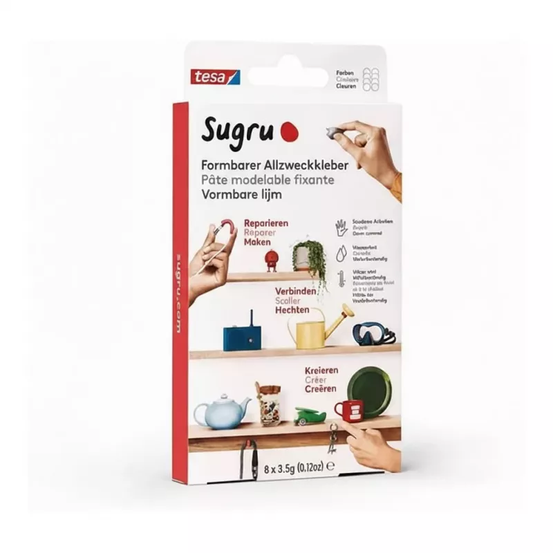 TESA Sugru formbarer Allzweckkleber 8er-Pack Weiß