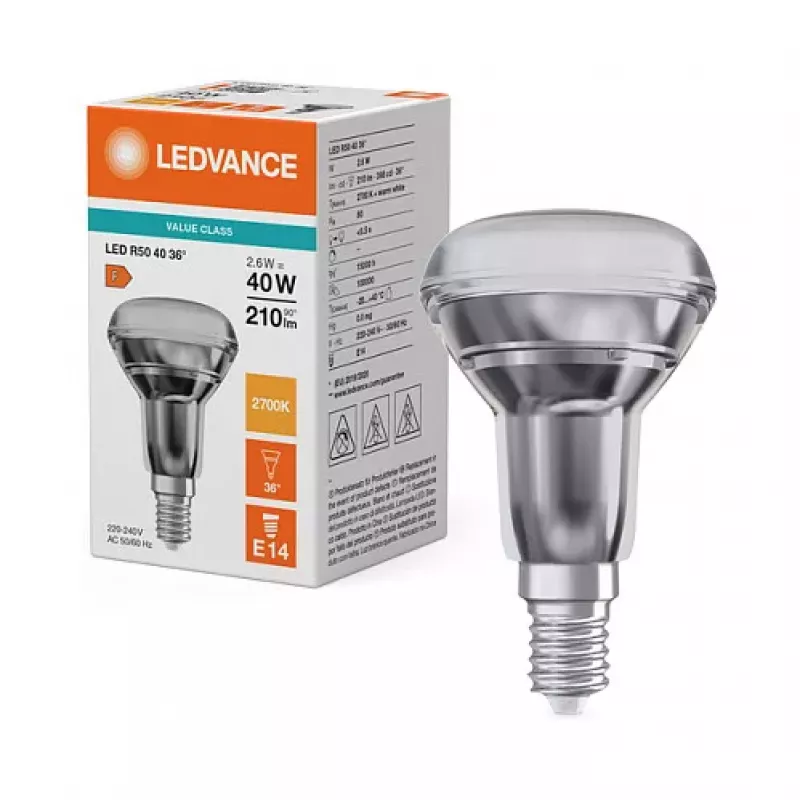 Osram R504036 2.6W 827 E14 P LED-Reflektorlampe 210 lm 2700K Warmweiß