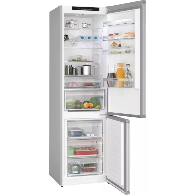 SIEMENS KG39N2LCF iQ300 Kühl-Gefrierkombination, Edelstahl-Optik, 363 L Gesamtnutzinhalt, NoFrost, VitaFresh, LED-Beleuchtung, Energieklasse C