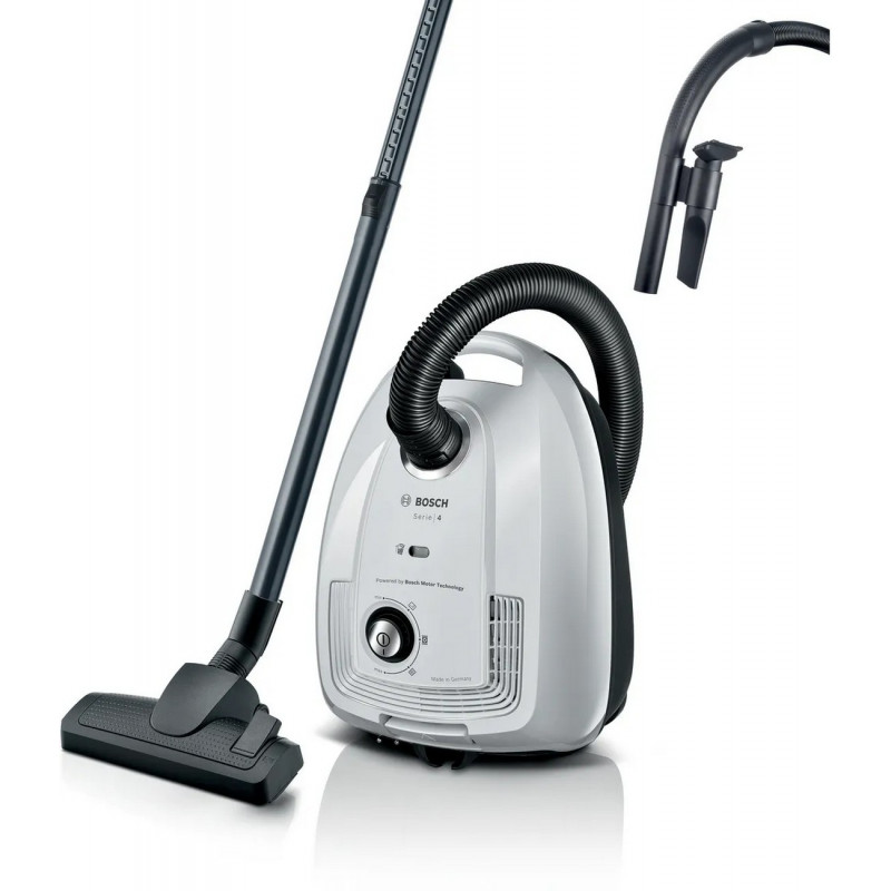 Bosch BGL38WH2 Beutel-Staubsauger, 600 W, Weiß/Anthrazit