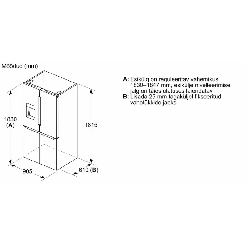 Bosch KFI96AXEA Einbau-Kühl-Gefrierkombination mit NoFrost, 380L, Energieeffizienzklasse C, Weiß
