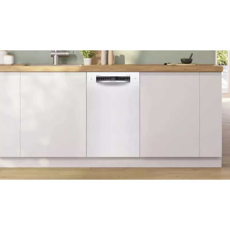Bosch SPU4HMW01S Freistehende schmale Geschirrspüler, Weiß, 9 Maßgedecke, Energieeffizienzklasse C, 45 dB, EcoSilence Drive, Home Connect
