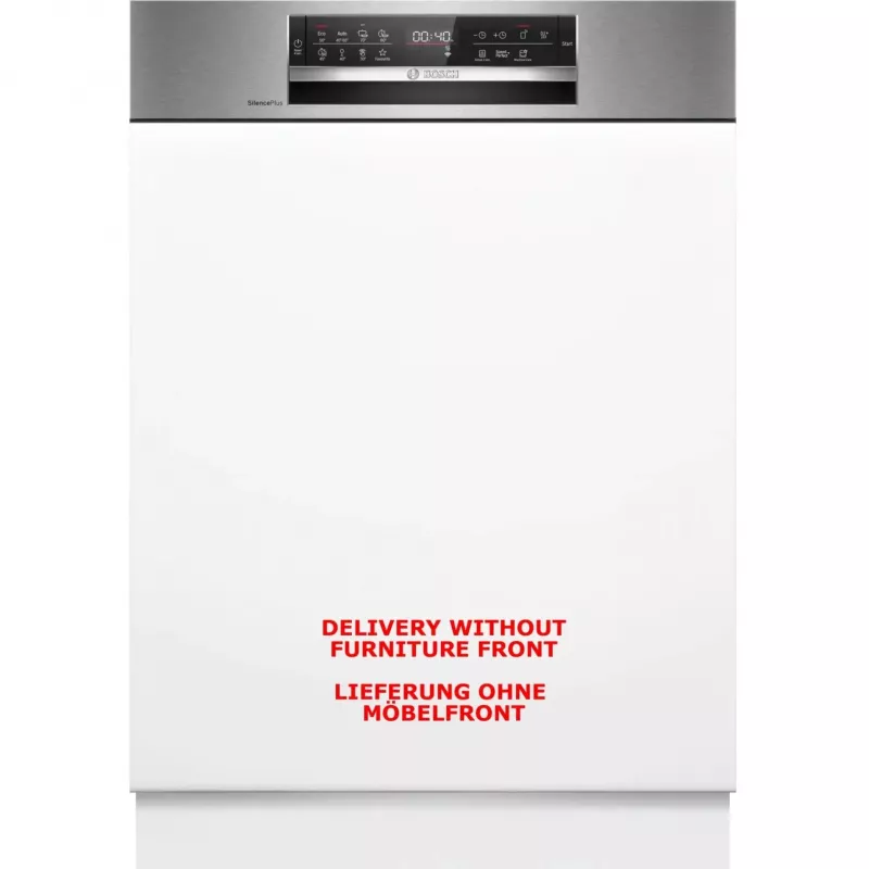 BOSCH SMI6ECS12E Serie 6 Semi-Integrierter Geschirrspüler (Edelstahl gebürstet, 60 cm, Home Connect)