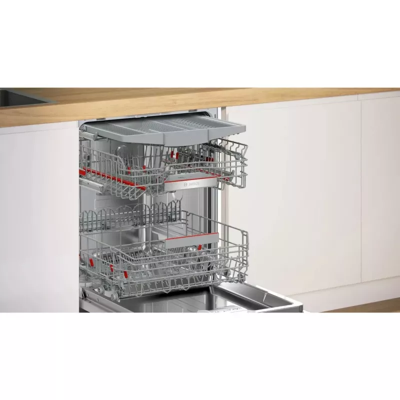 BOSCH SMI6ECS12E Serie 6 Semi-Integrierter Geschirrspüler (Edelstahl gebürstet, 60 cm, Home Connect)