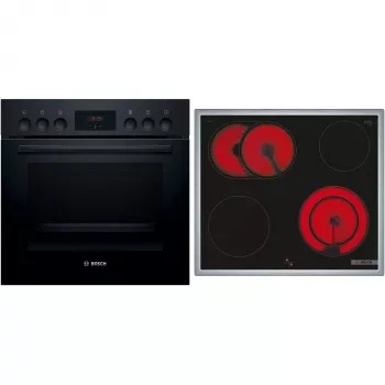 Bosch HND211LB2 Black Built-in Oven & Induction Hob Set (HEF113BB0 + NKN645GA2E)