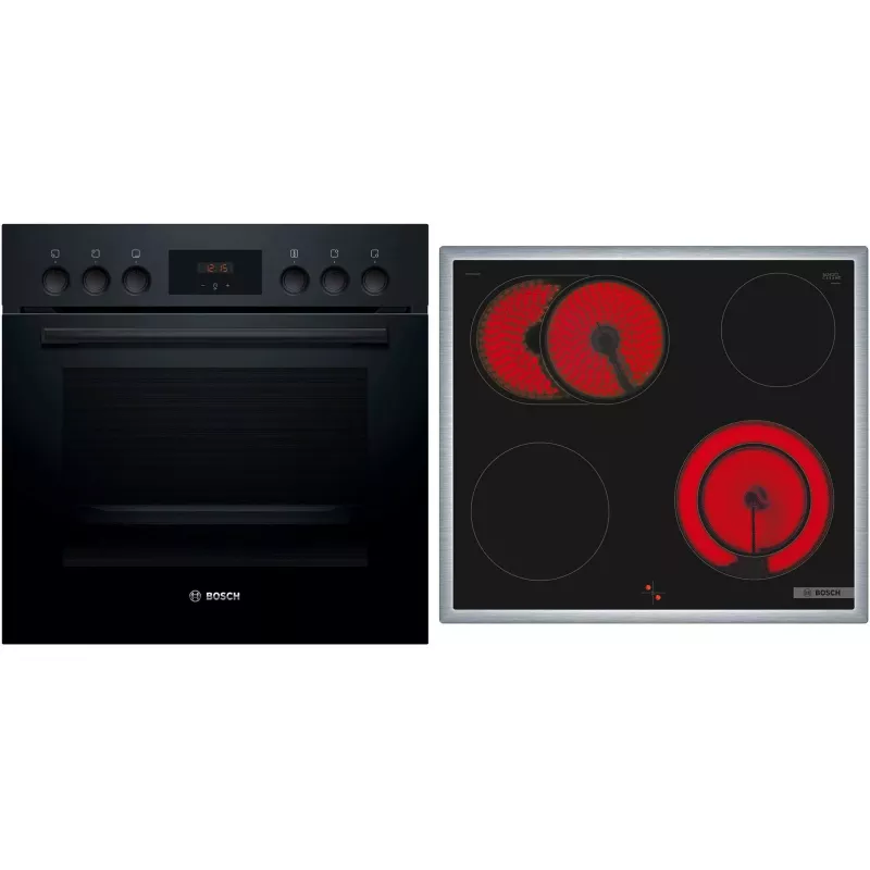Bosch HND211LB2 Black Built-in Oven & Induction Hob Set (HEF113BB0 + NKN645GA2E)