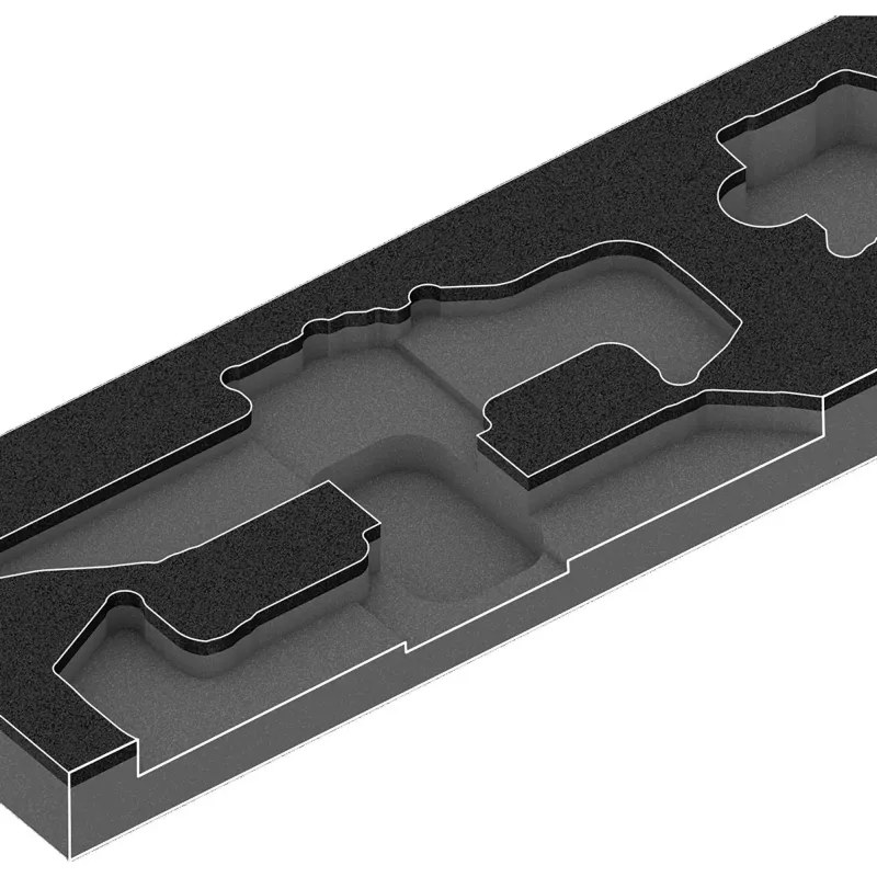 WERA 9840 Schaumstoffeinsatz für L-Schlüsselsatz 1 (Schwarz/Grau, für Tool Rebel Werkstattwagen)