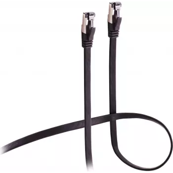 Flexline Patchkabel CAT 8.1 U/FTP PIMF, Flach, hochflexibel, Schwarz, 1,5 m