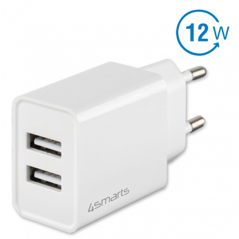 4SMARTS VoltPlug Dual 12W Wandladegerät (ohne Kabel), Weiß
