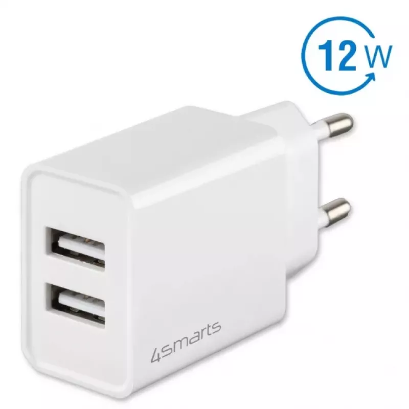 4SMARTS VoltPlug Dual 12W Wandladegerät (ohne Kabel), Weiß