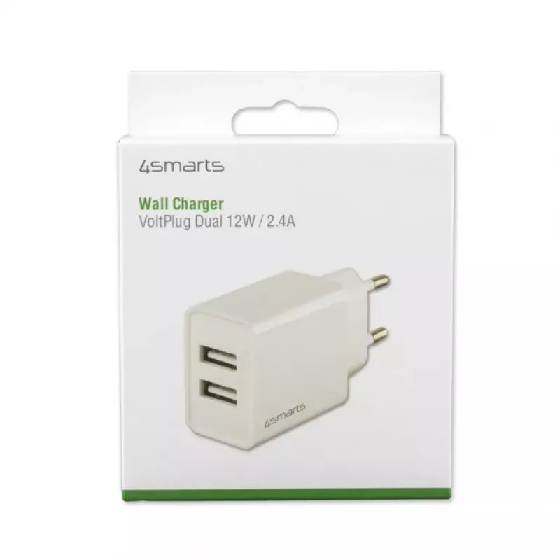 4SMARTS VoltPlug Dual 12W Wandladegerät (ohne Kabel), Weiß