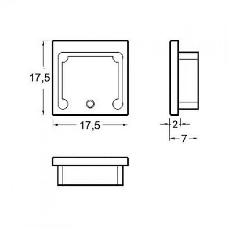Brumberg 53039260 Endkappen-Set für QUALITYFLEX LED-Profile, Silber, Kunststoff