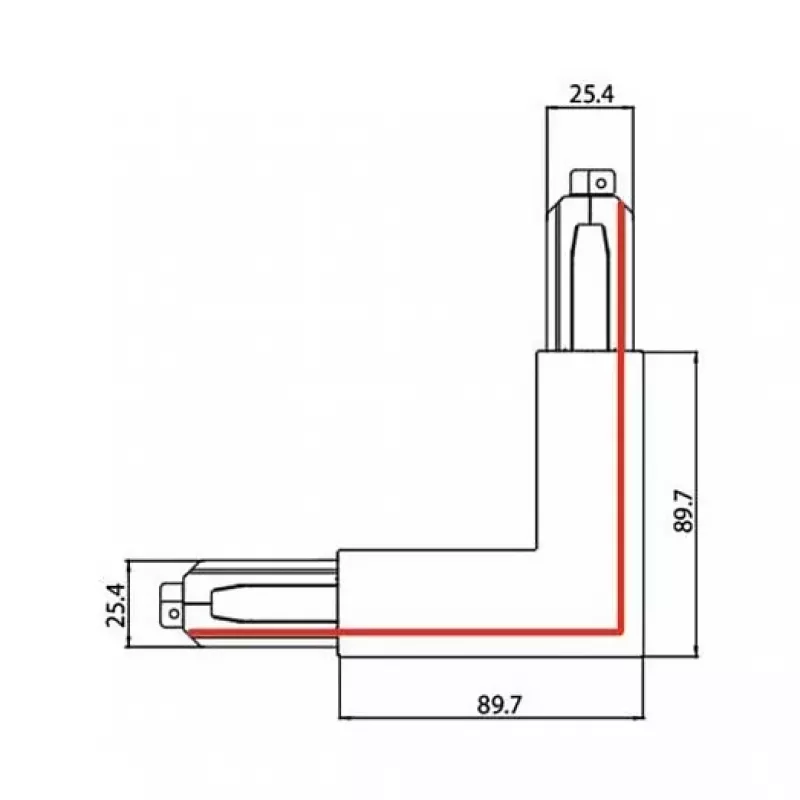 Brumberg 87127070 90° Eckverbinder für ONETRACK DALI 3-Phasen-Schienensystem, Weiß