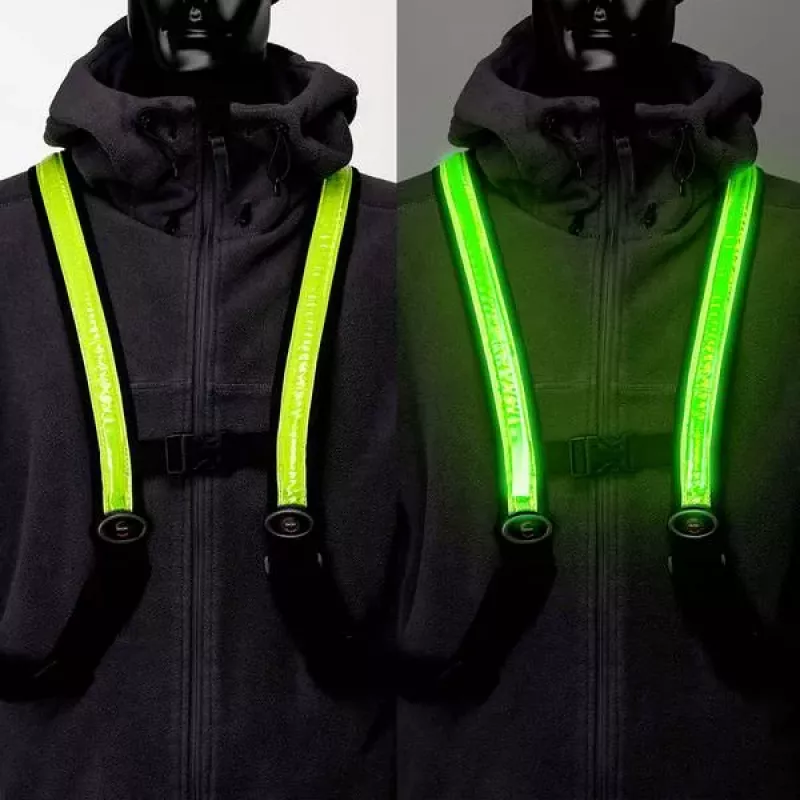 EasyPix StreetGlow L/XL LED-Sicherheitsweste für Erwachsene - Wiederaufladbar, 3 Modi, Schwarz