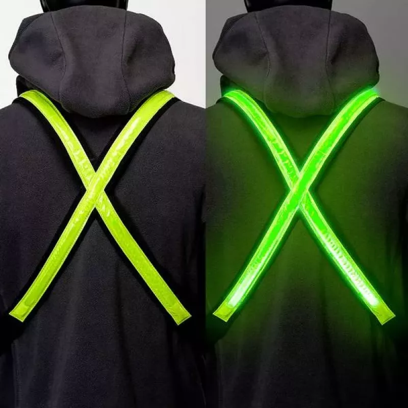 EasyPix StreetGlow L/XL LED-Sicherheitsweste für Erwachsene - Wiederaufladbar, 3 Modi, Schwarz