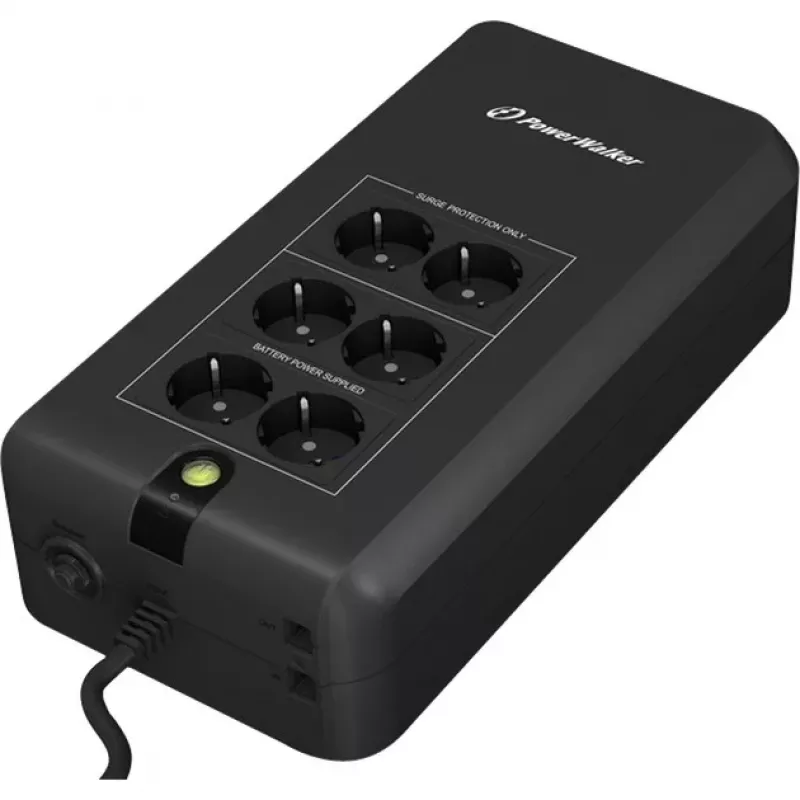 Bluewalker PowerWalker VFD 800 APFC USV - 800 VA / 420 W - 6 Schuko-Steckdosen - Schwarz