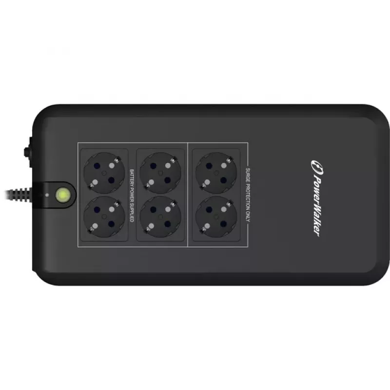 Bluewalker PowerWalker VFD 800 APFC USV - 800 VA / 420 W - 6 Schuko-Steckdosen - Schwarz