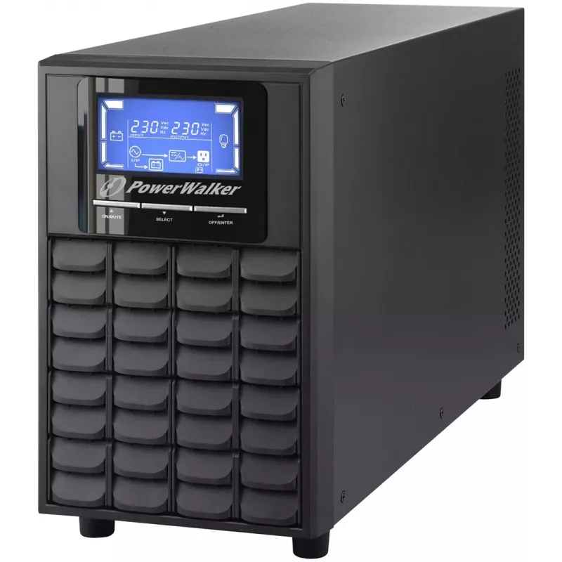 Bluewalker PowerWalker VFI 2000C LCD USV - 1600W / 2000VA - Online Double Conversion - 4x IEC C13 - USB & RS-232 - Tower