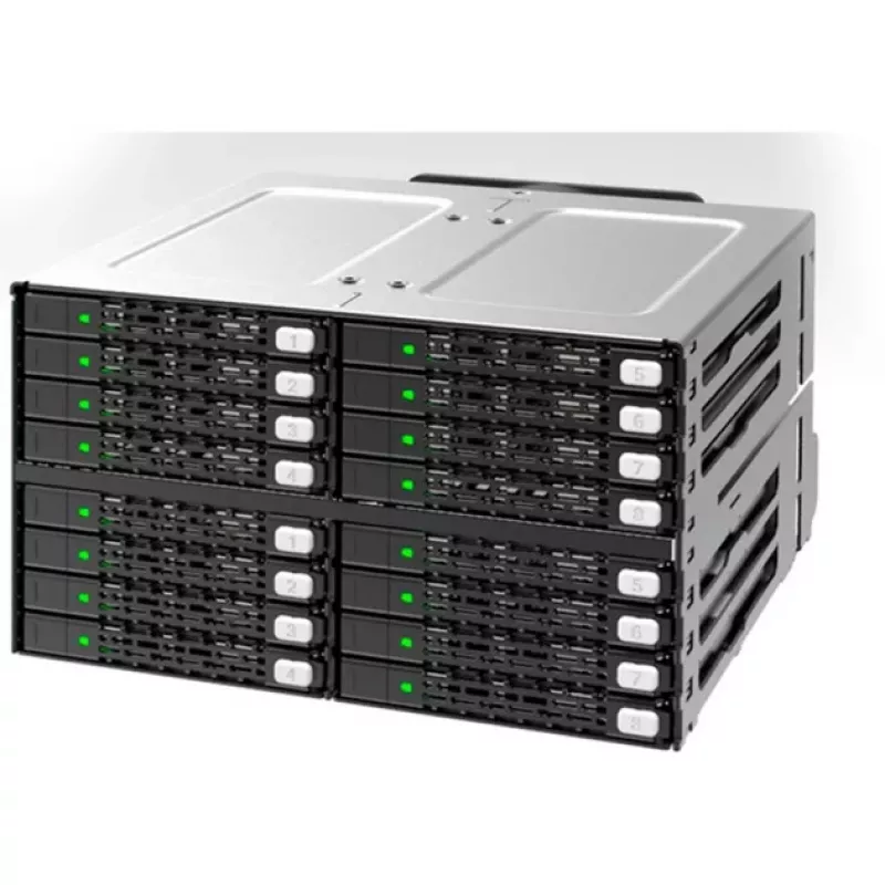 ICY DOCK ToughArmor MB516SP-B 16-Bay 2.5 inch SAS/SATA SSD/HDD Backplane Modul für 2x 5.25 inch Schächte