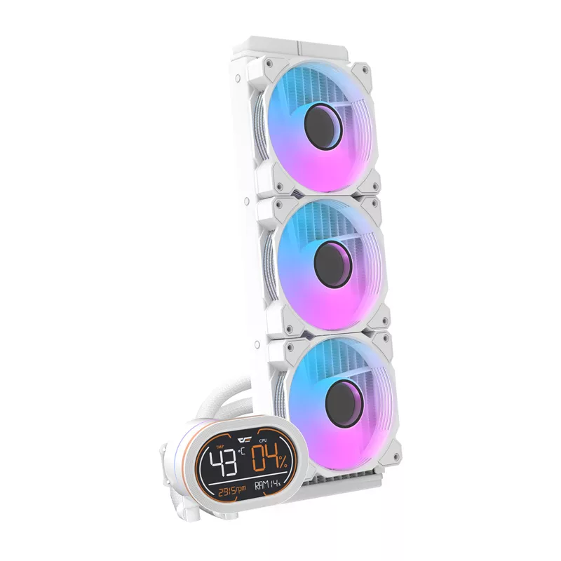 DARKFLASH DH360D White v2 360mm All-in-One Flüssigkeits-CPU-Kühler, ARGB, Weiß