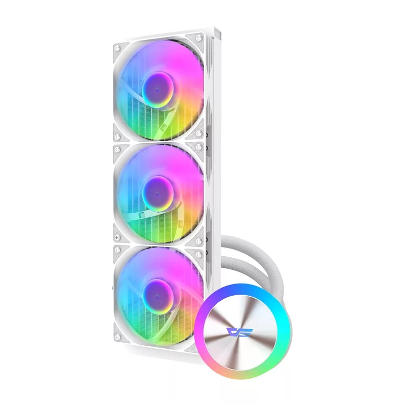 Darkflash DG360 CPU-Kühler (Weiß) - 360mm AIO-Wasserkühlung mit ARGB