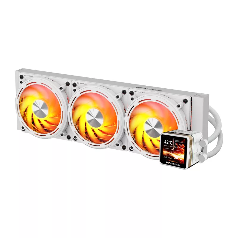 DARKFLASH DE360 White 360mm All-in-One Flüssigkeits-CPU-Kühler mit weißer LED-Pumpe, 3x120mm PWM-Lüfter