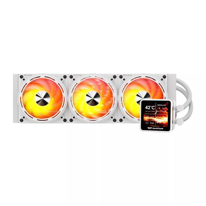 DARKFLASH DE360 White 360mm All-in-One Flüssigkeits-CPU-Kühler mit weißer LED-Pumpe, 3x120mm PWM-Lüfter