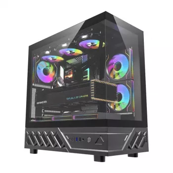 DarkFlash DS950 Mid-Tower Computer Case (Black) mit 6 vorinstallierten ARGB-Lüftern