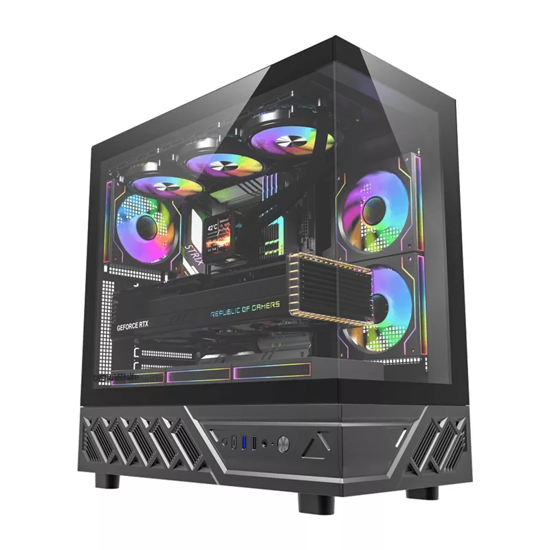 DarkFlash DS950 Mid-Tower Computer Case (Black) mit 6 vorinstallierten ARGB-Lüftern