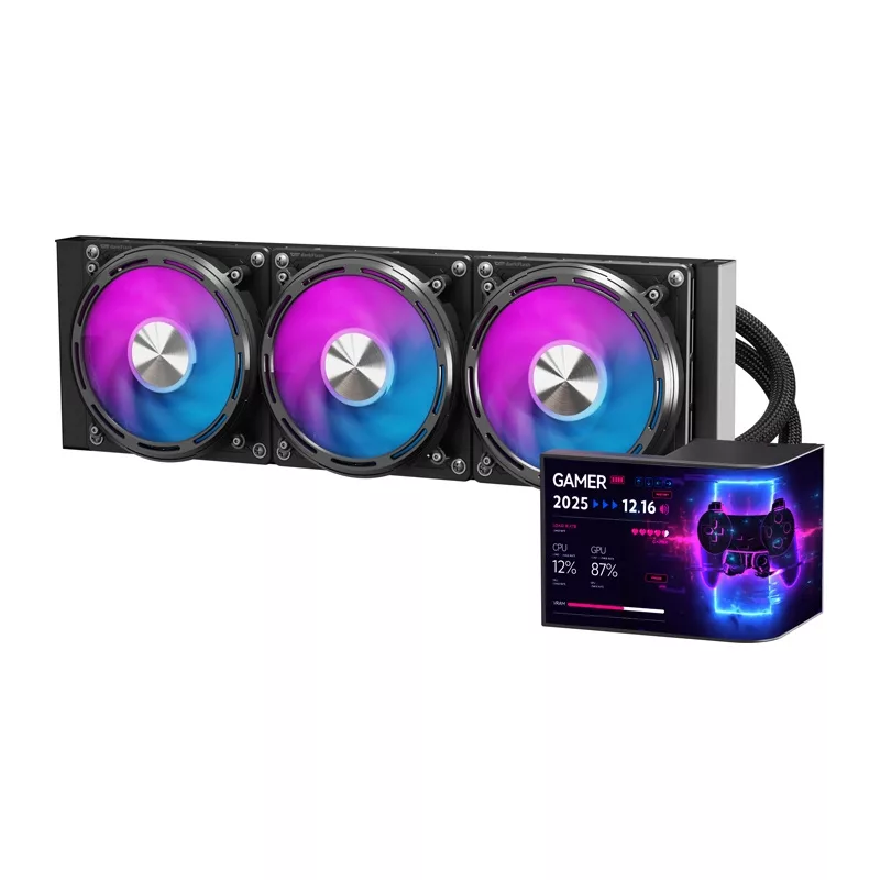 DarkFlash UV360 CPU-Kühler (Schwarz) - 360mm AIO-Flüssigkeitskühler mit ARGB