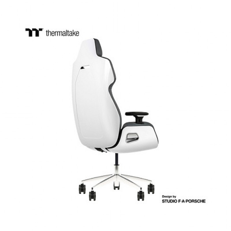 Thermaltake ARGENT E700 Glacier White mit Slate Gray Crayon Echtleder-Stuhl