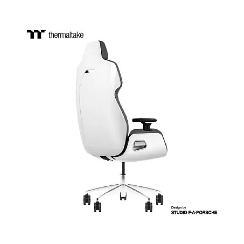 Thermaltake ARGENT E700 Glacier White mit Slate Gray Crayon Echtleder-Stuhl
