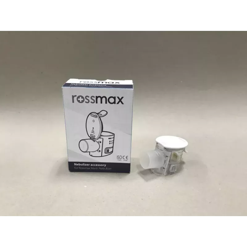 ROSSMAX NC200 CUP Vibrating Mesh Vernebler mit Medikamentenbecher, Mundstück, Erwachsenenmaske, Kindermaske, Tragetasche