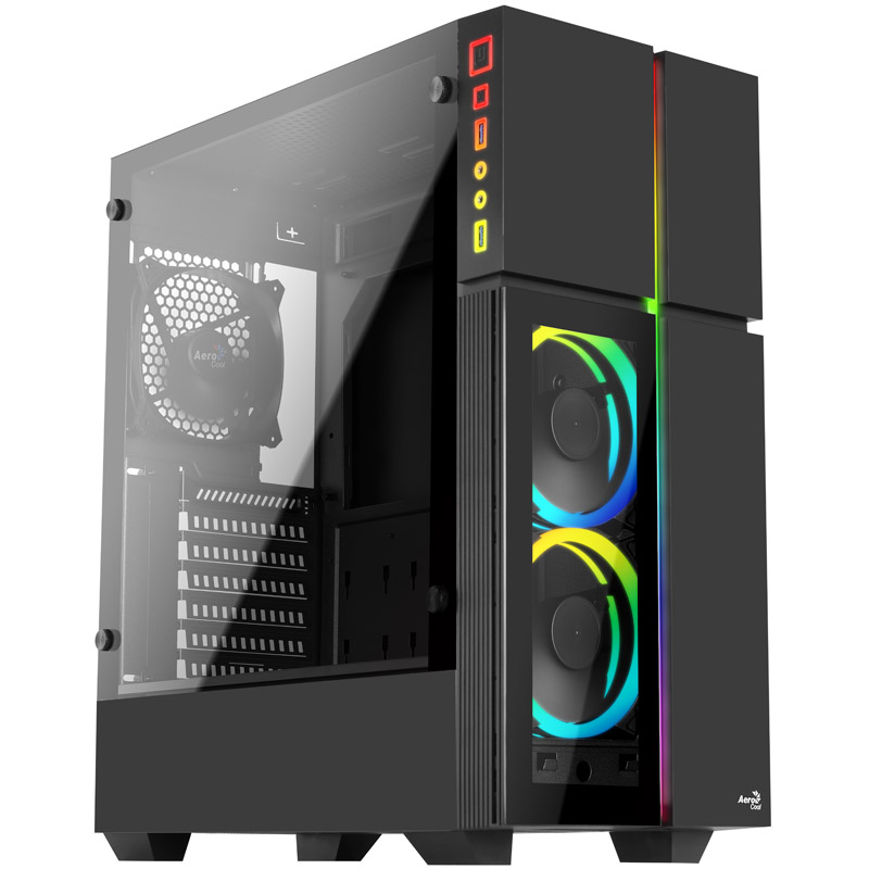 Aerocool Playa Midi-Tower, Tempered Glass - Black
