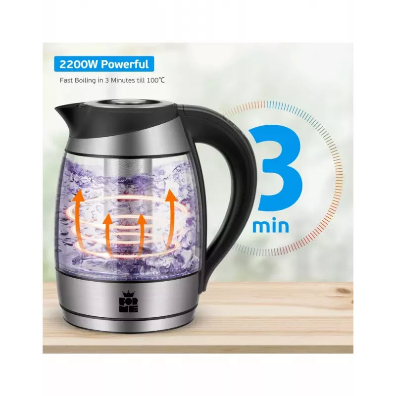 ForMe FKG-488 Kabelloser Wasserkocher 1,8 L Silber/Schwarz