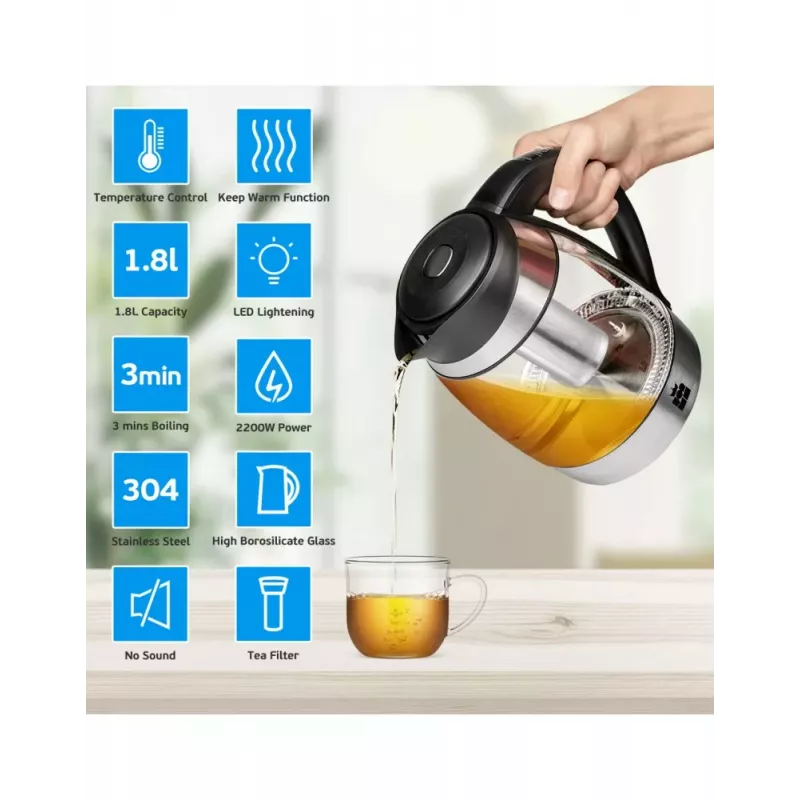 ForMe FKG-428 Wasserkocher 1,7L 2200W Glas