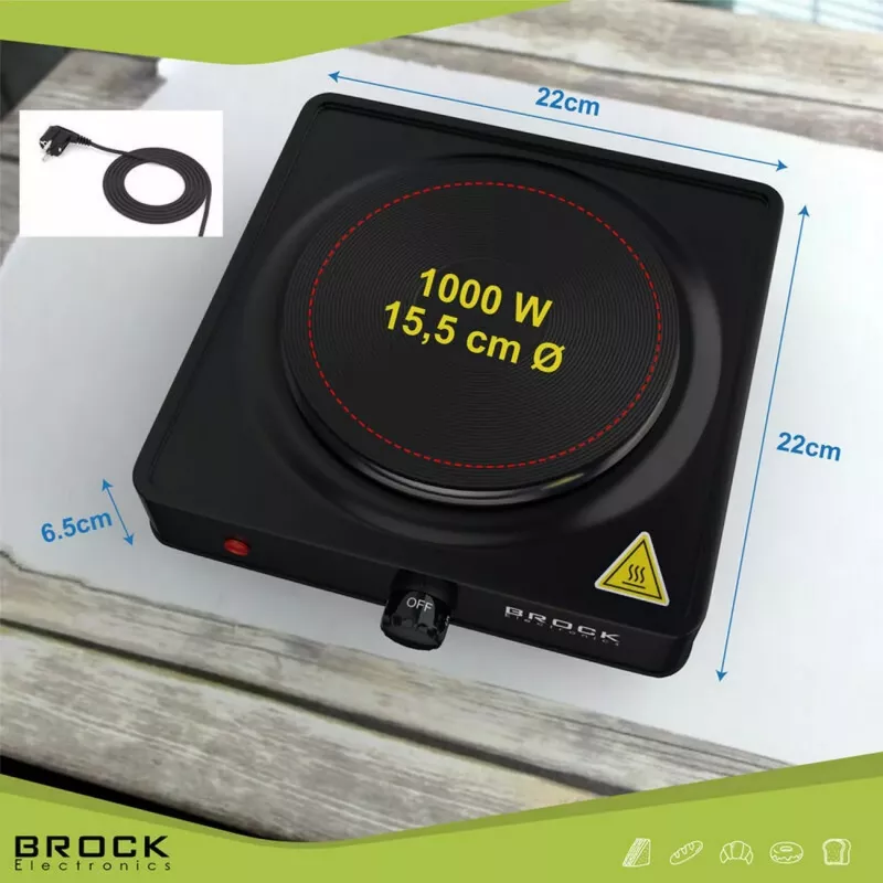 Brock EP 100 BK Wasserkocher 1,0L 1100W Schwarz