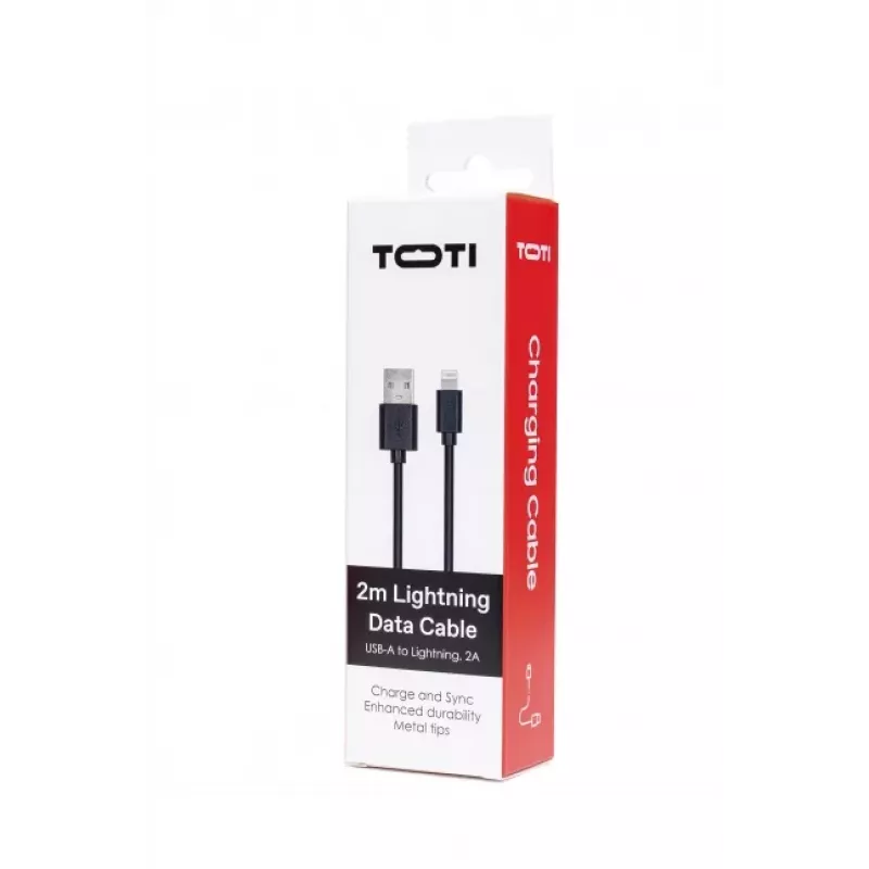 SEEK TOTI USB-A auf Lightning, 2m PVC-Datenkabel 2A (non-MFI), Schwarz