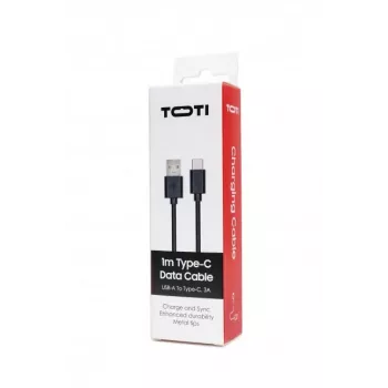 SEEK TOTI USB-A auf Type-C, 1m PVC Datenkabel 3A, Schwarz