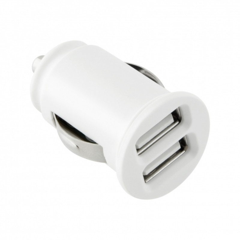 TOTI Dual USB Autoladegerät mit Micro-USB-Kabel 1m 2,1A, Weiß
