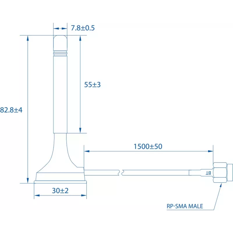 Teltonika Bluetooth Magnetische SMA Antenne 3 dBi 2,4 GHz