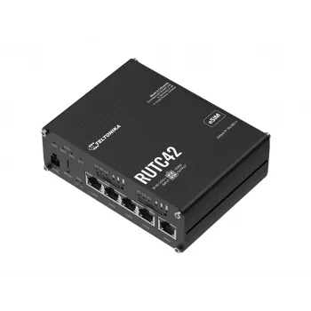 Teltonika RUTC42 5G NR Wireless Router mit 4-Port Gigabit Switch, Dual-Band Wi-Fi 5, Dual SIM, GNSS, Aluminiumgehäuse