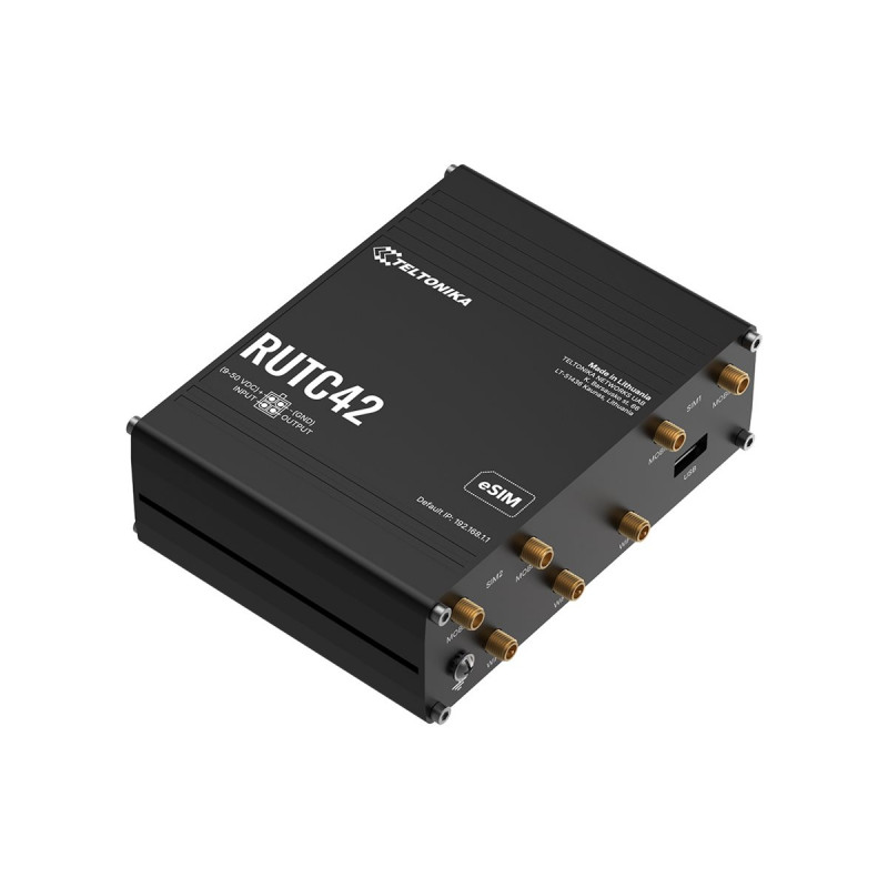 Teltonika RUTC42 5G NR Wireless Router mit 4-Port Gigabit Switch, Dual-Band Wi-Fi 5, Dual SIM, GNSS, Aluminiumgehäuse