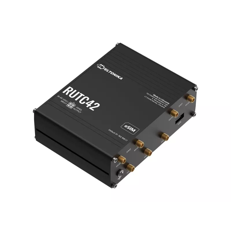 Teltonika RUTC42 5G NR Wireless Router mit 4-Port Gigabit Switch, Dual-Band Wi-Fi 5, Dual SIM, GNSS, Aluminiumgehäuse